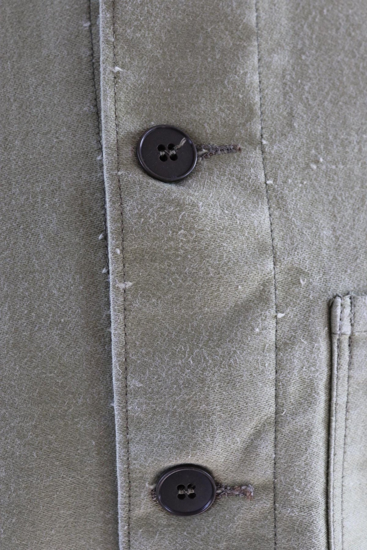 Vintage 1980s green moleskin workwear jacket - chore coat - 43" chest