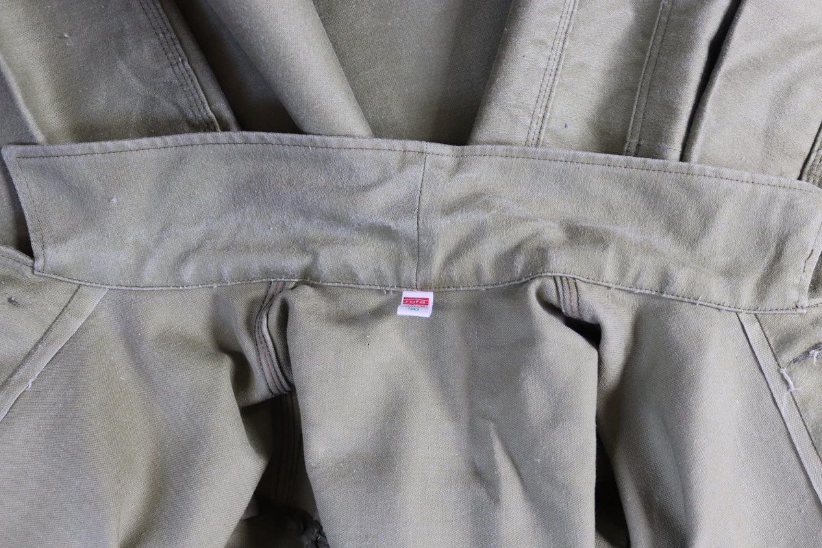 Vintage 1980s green moleskin workwear jacket - chore coat - 43" chest