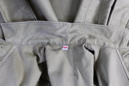 Vintage 1980s green moleskin workwear jacket - chore coat - 43" chest