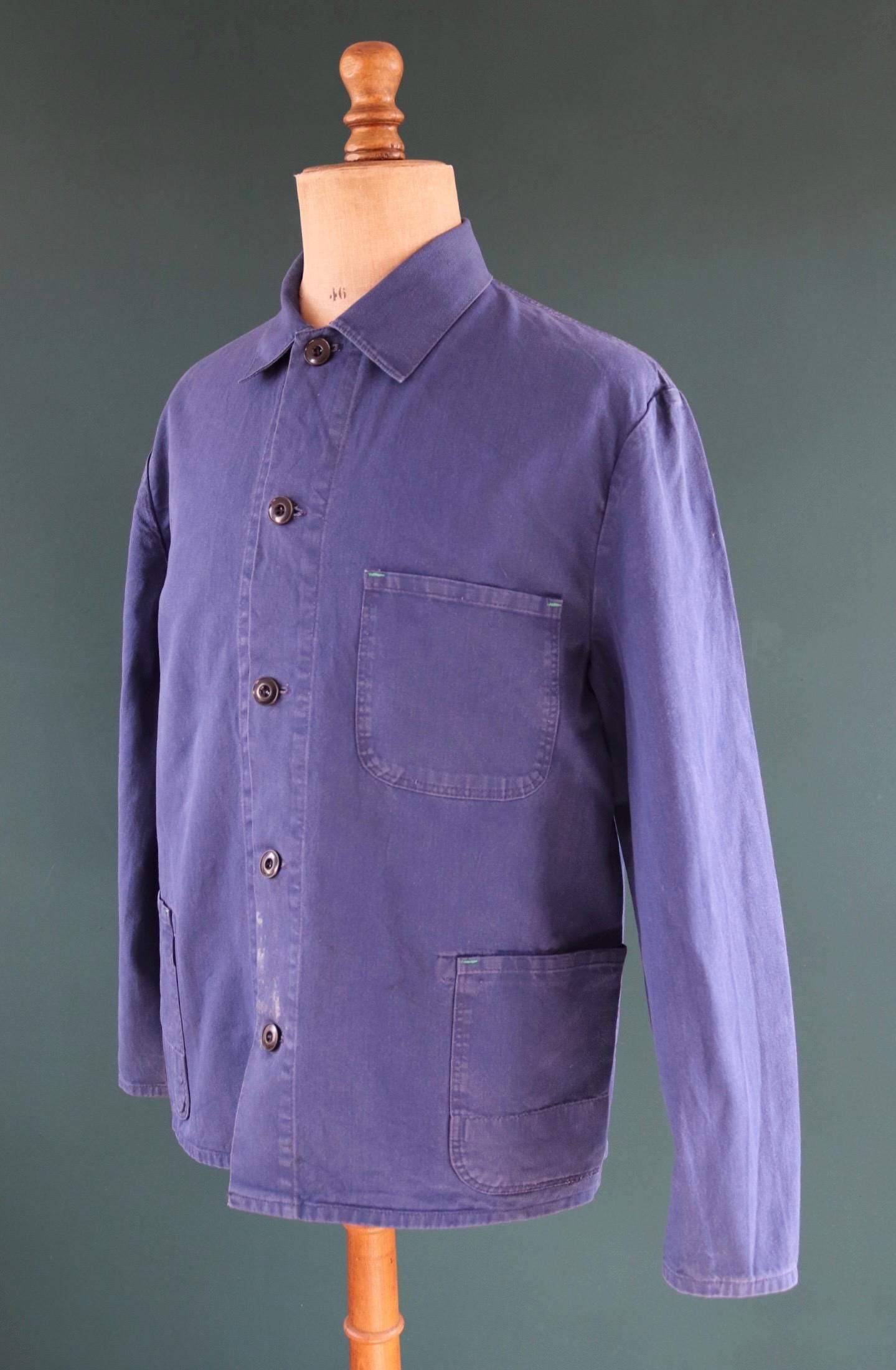 Vintage chore coat - cotton twill workwear jacket - 47” chest