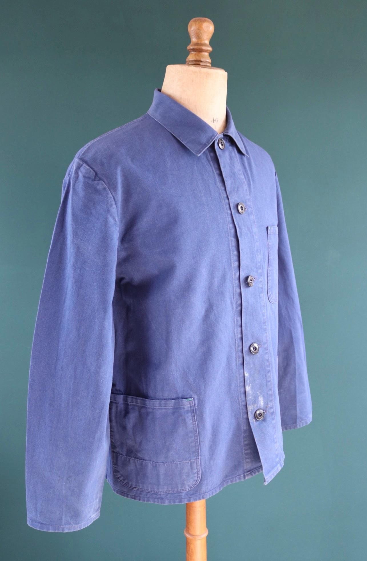 Vintage chore coat - cotton twill workwear jacket - 47” chest