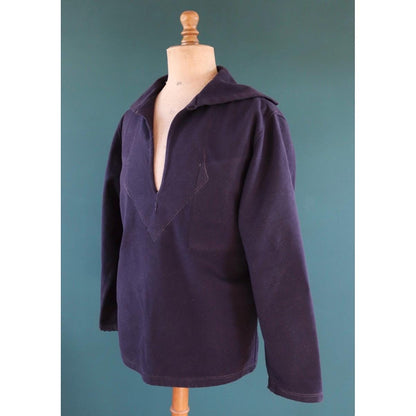 Vintage 1930s French wool sailor shirt - Au Petit Matelot - 46" chest