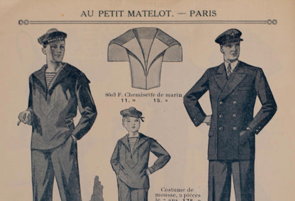 Vintage 1930s French wool sailor shirt - Au Petit Matelot - 46" chest