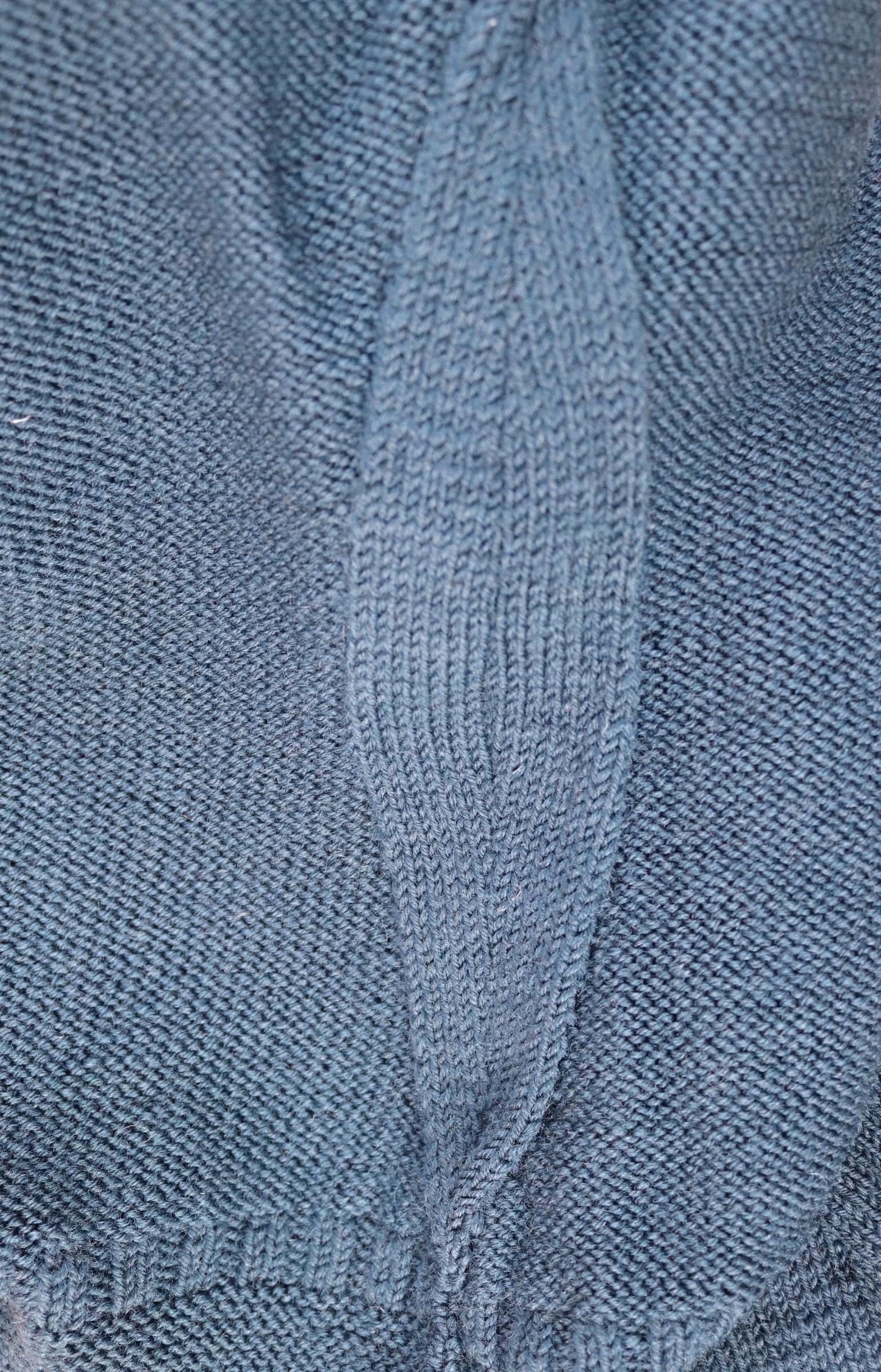 Vintage hand knitted wool Guernsey jumper - fisherman workwear - Breton sweater - 46” chest
