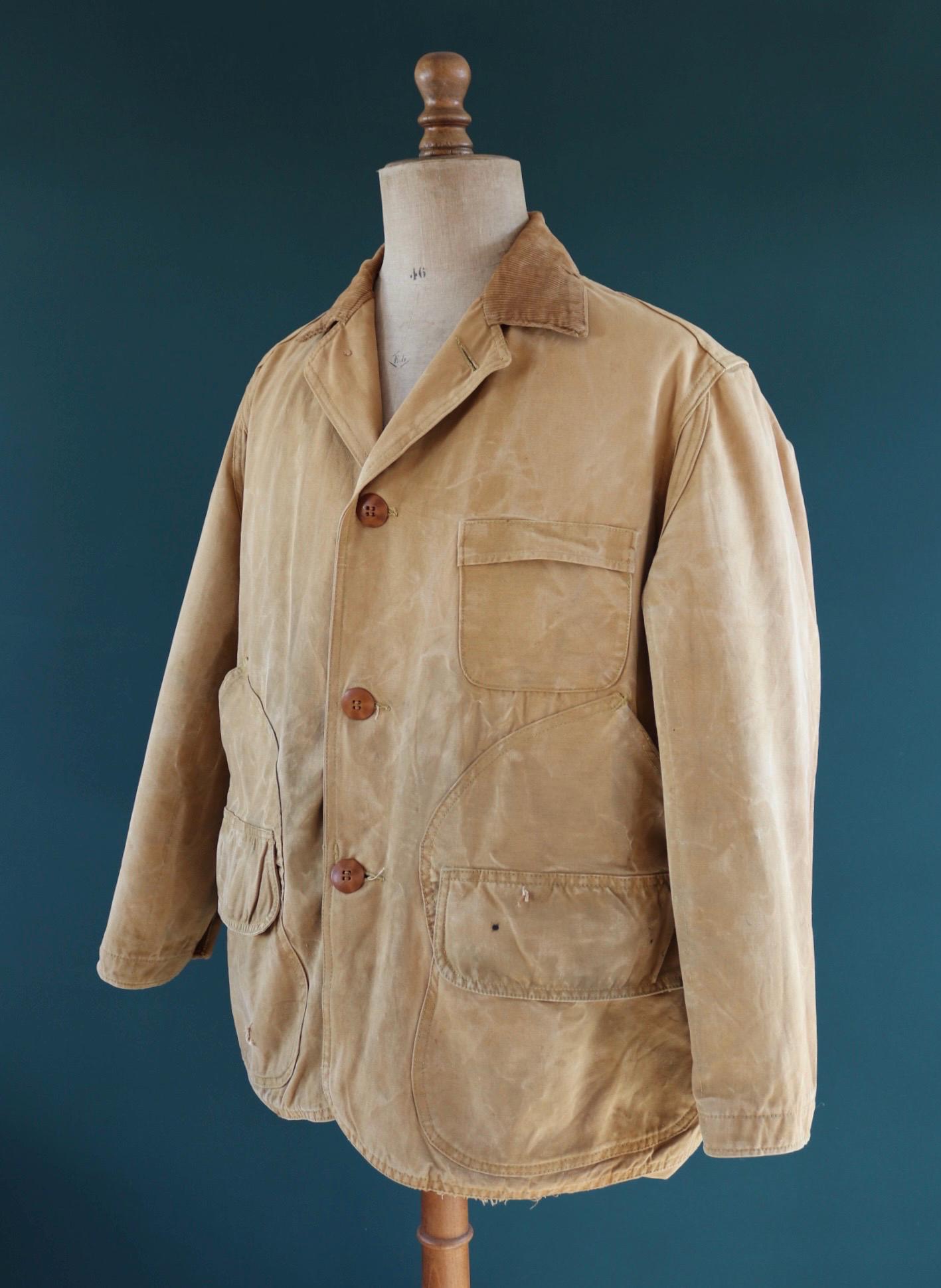 Vintage 1950s canvas hunting jacket - JC Higgins - American workwear - chore coat - 52" chest