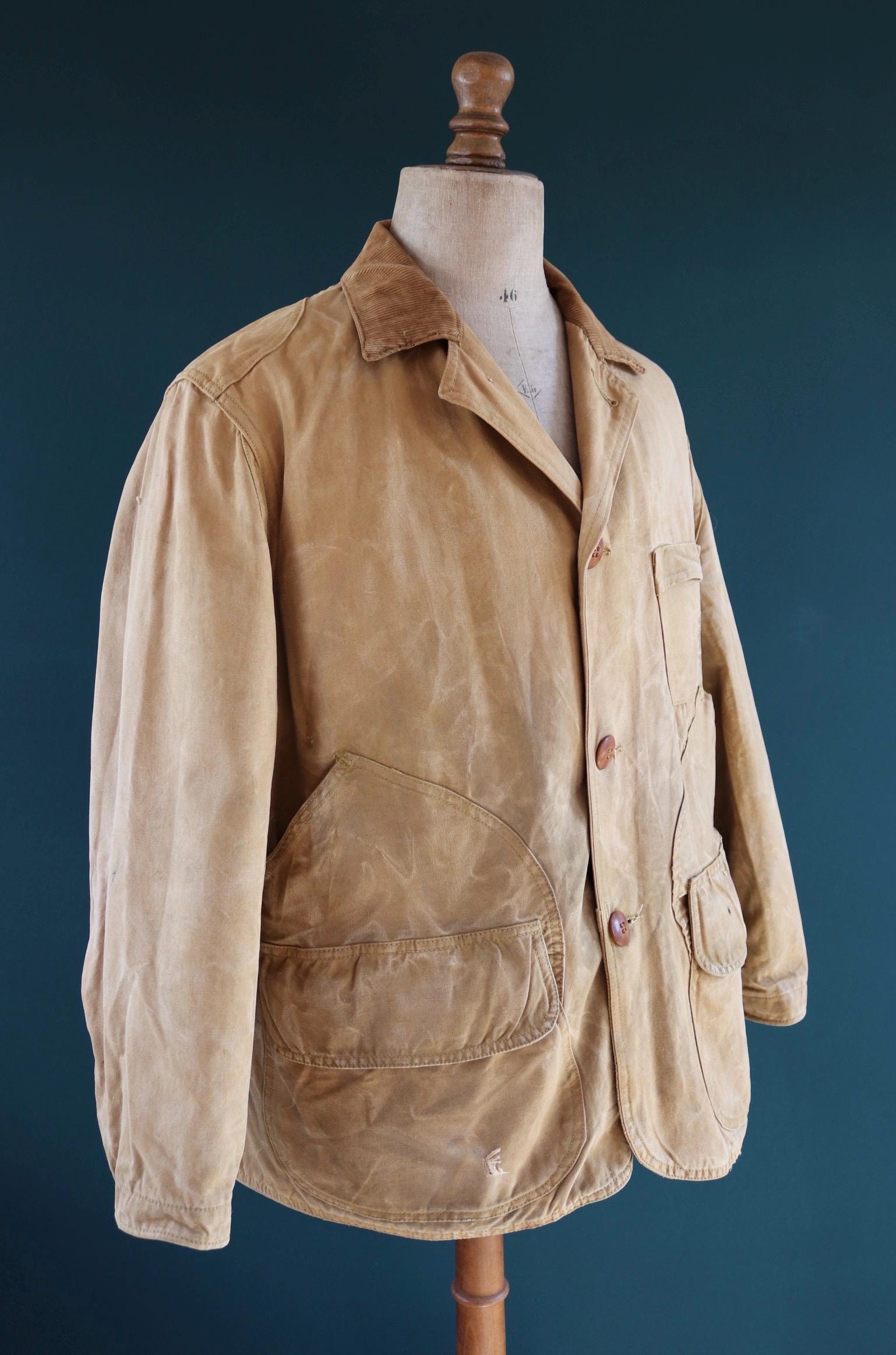 Vintage 1950s canvas hunting jacket - JC Higgins - American workwear - chore coat - 52" chest