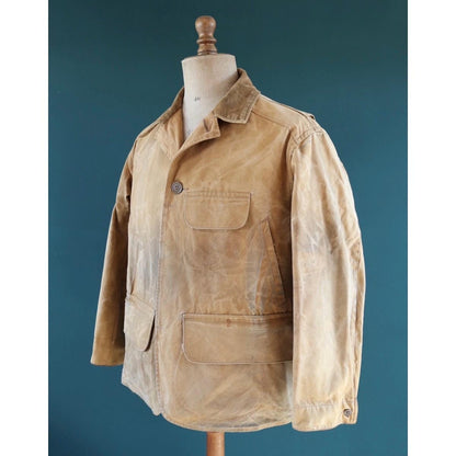 Vintage 1930s Utica Duxbak workwear jacket - duck cotton canvas - chore coat - 48” chest