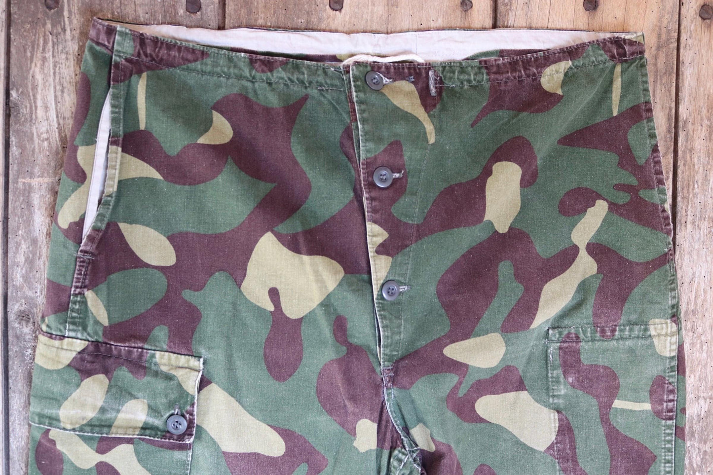 Vintage 1980s Finnish M62 camo trousers - windproof paratrooper pants - 39” x 29”