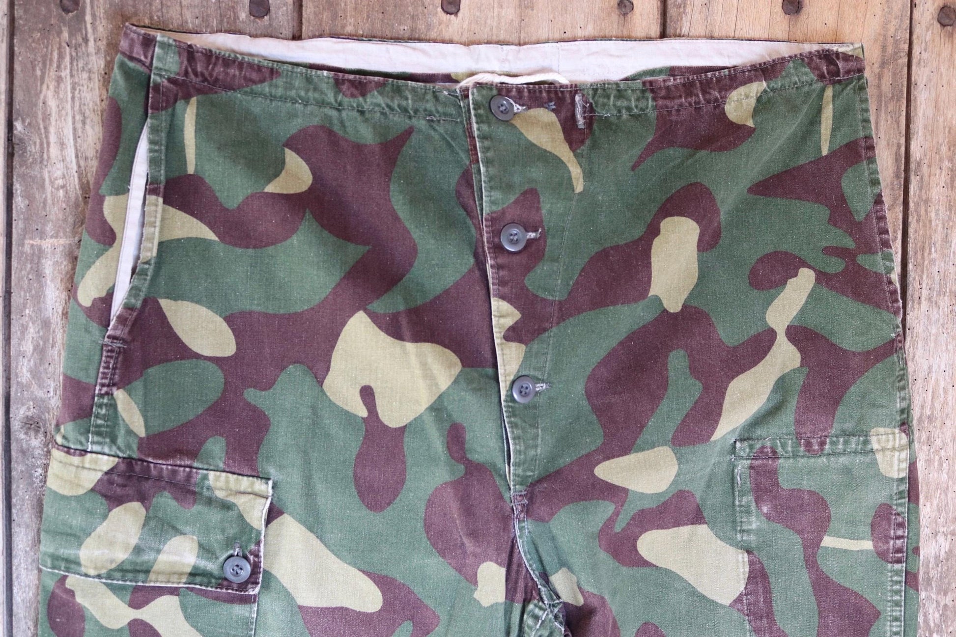 Vintage 1980s Finnish M62 camo trousers - windproof paratrooper pants - 39” x 29”