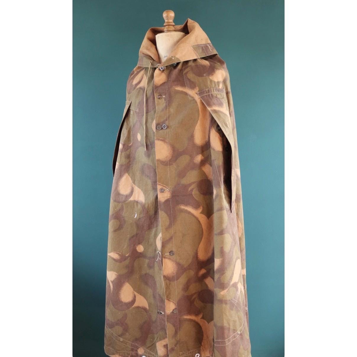Vintage Hungarian military Zeltbahn cape - camouflage poncho - LARP