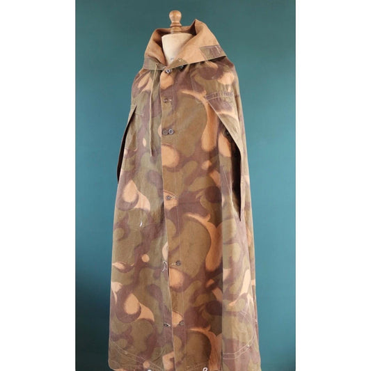 Vintage Hungarian military Zeltbahn cape - camouflage poncho - LARP
