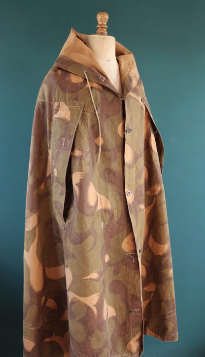 Vintage Hungarian military Zeltbahn cape - camouflage poncho - LARP