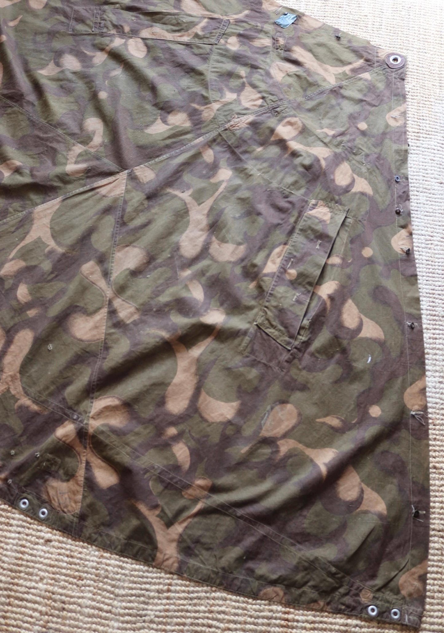 Vintage Hungarian military Zeltbahn cape - camouflage poncho - LARP