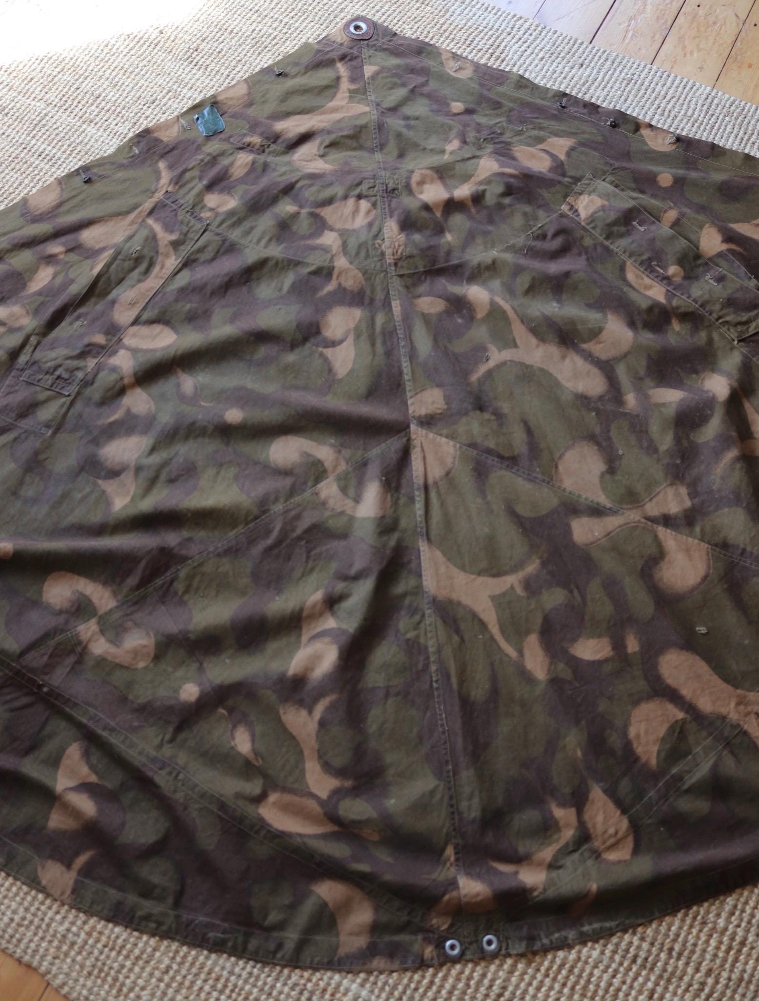 Vintage Hungarian military Zeltbahn cape - camouflage poncho - LARP