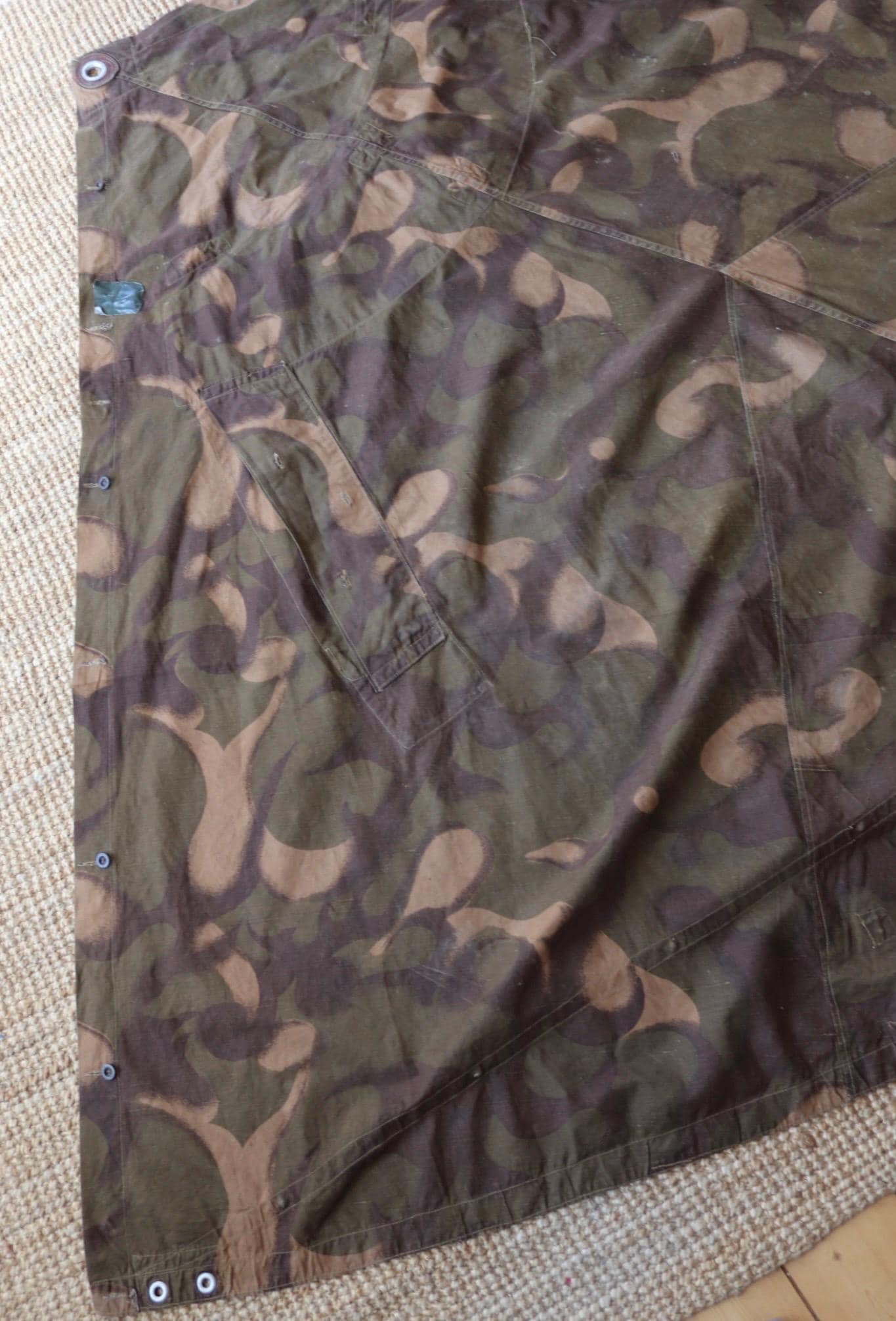 Vintage Hungarian military Zeltbahn cape - camouflage poncho - LARP
