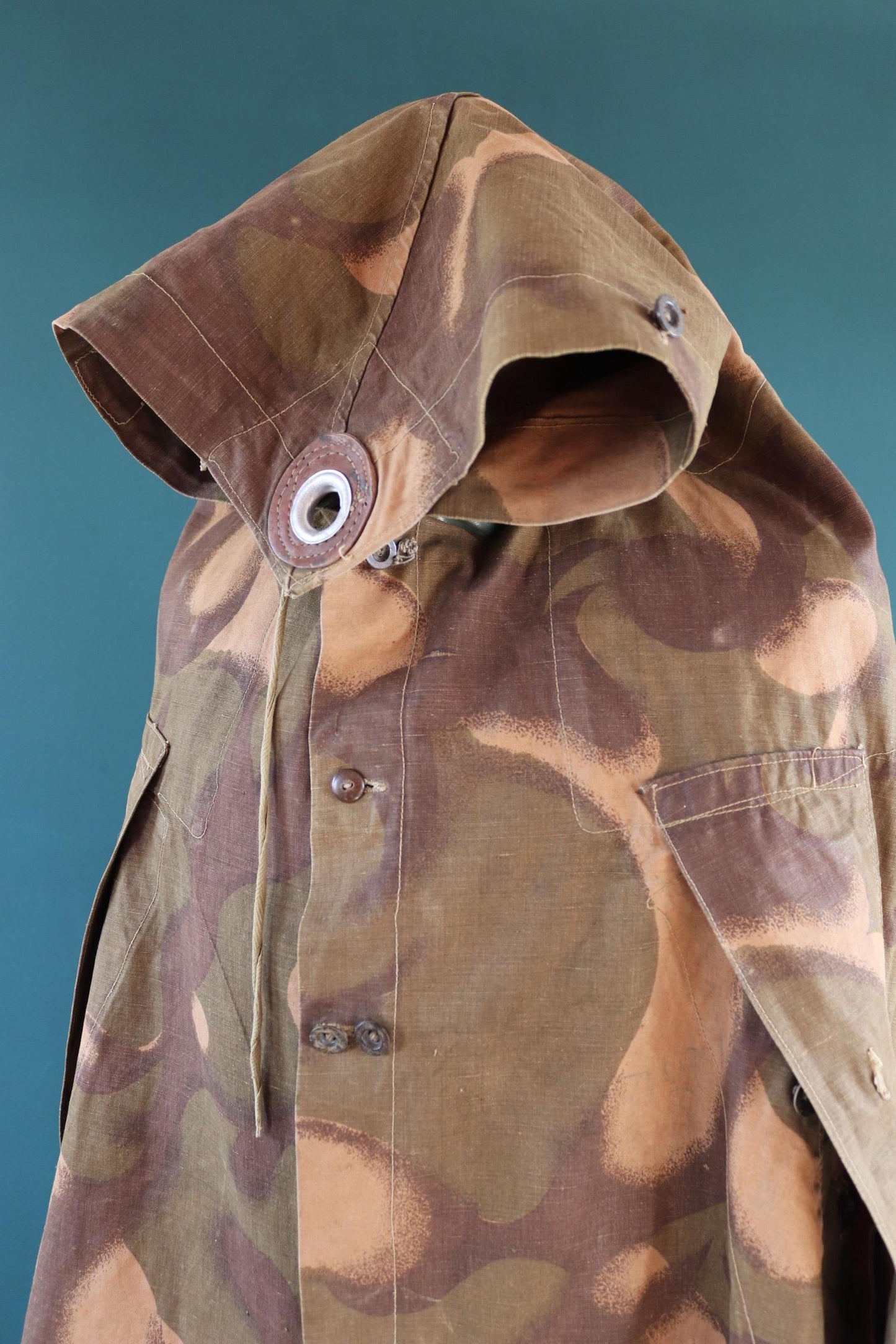 Vintage Hungarian military Zeltbahn cape - camouflage poncho - LARP