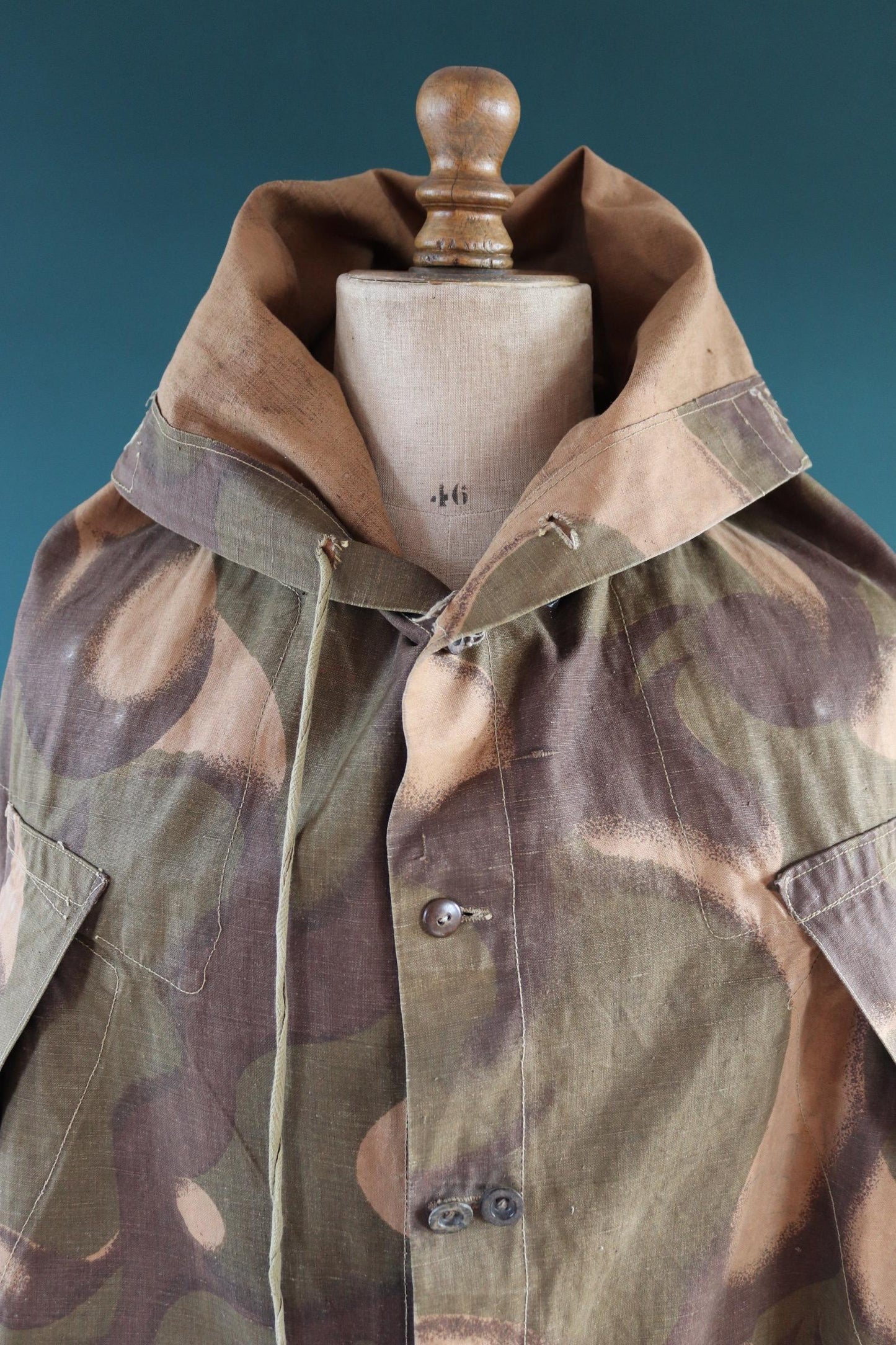 Vintage Hungarian military Zeltbahn cape - camouflage poncho - LARP