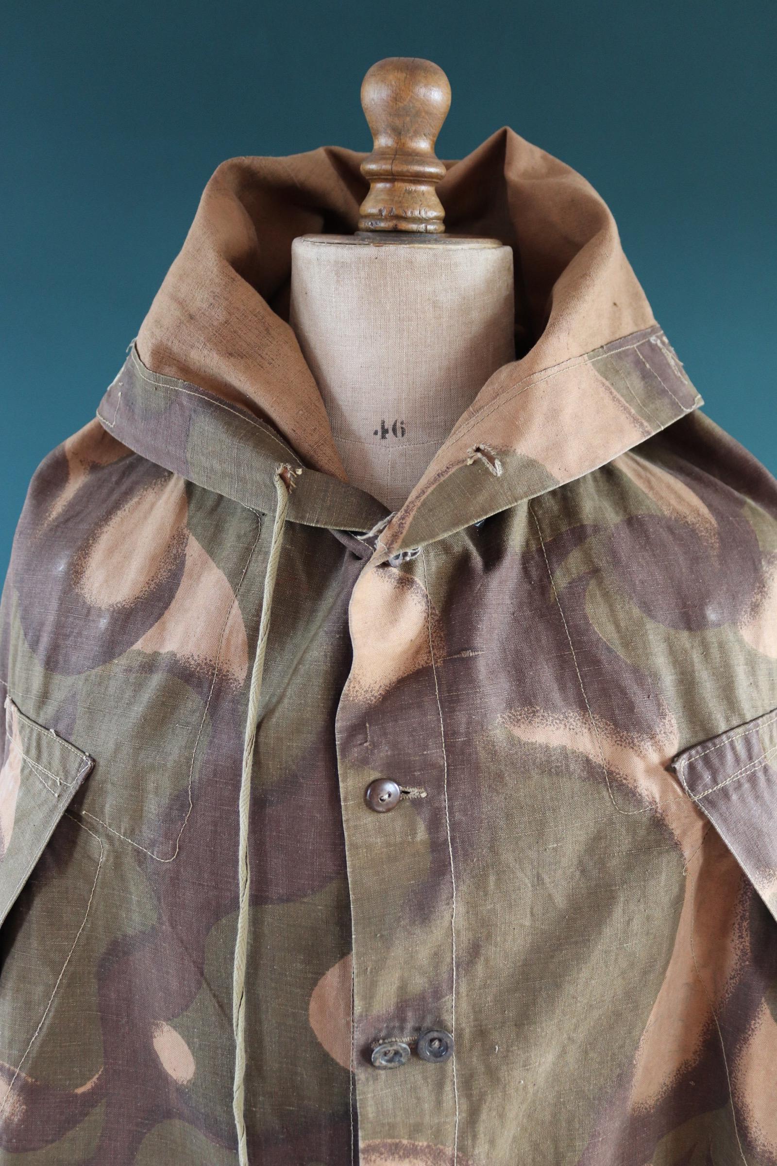 Vintage Hungarian military Zeltbahn cape - camouflage poncho - LARP