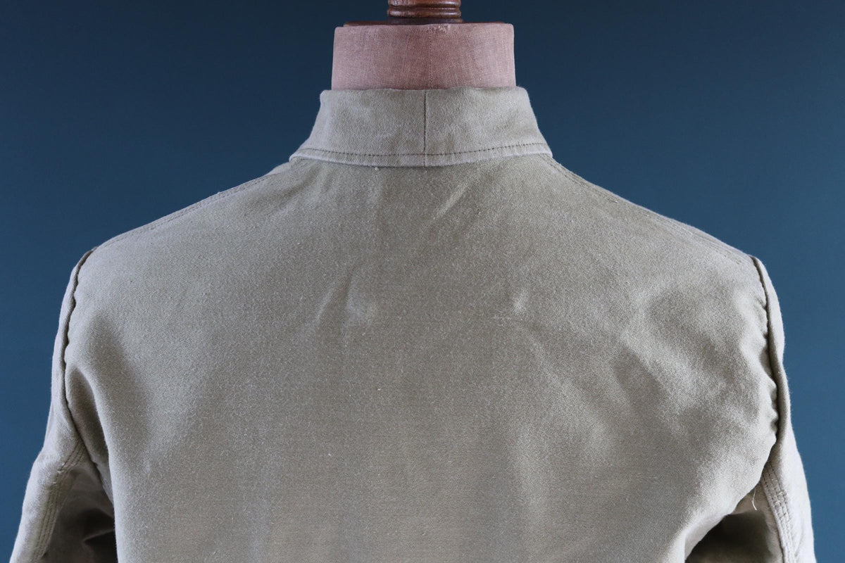 Vintage 1980s green moleskin workwear jacket - chore coat - 43" chest
