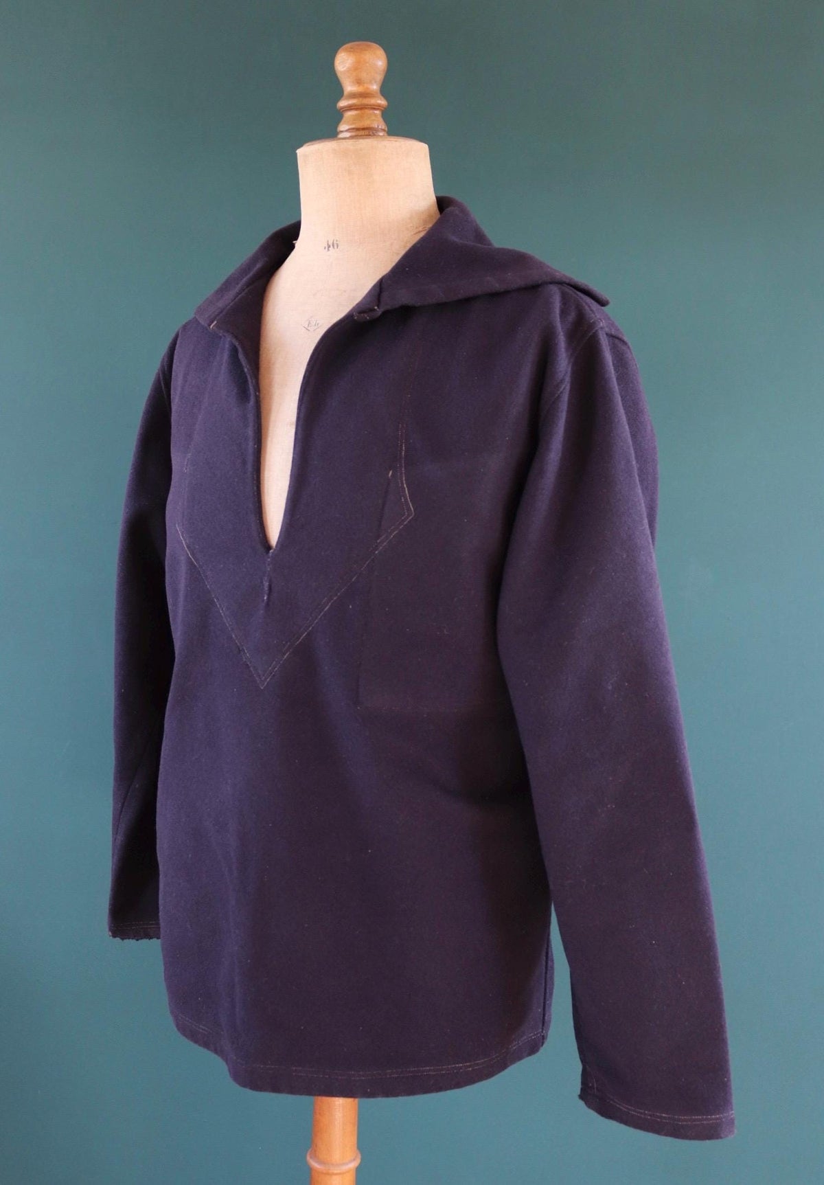 Vintage 1930s French wool sailor shirt - Au Petit Matelot - 46" chest