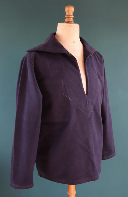 Vintage 1930s French wool sailor shirt - Au Petit Matelot - 46" chest