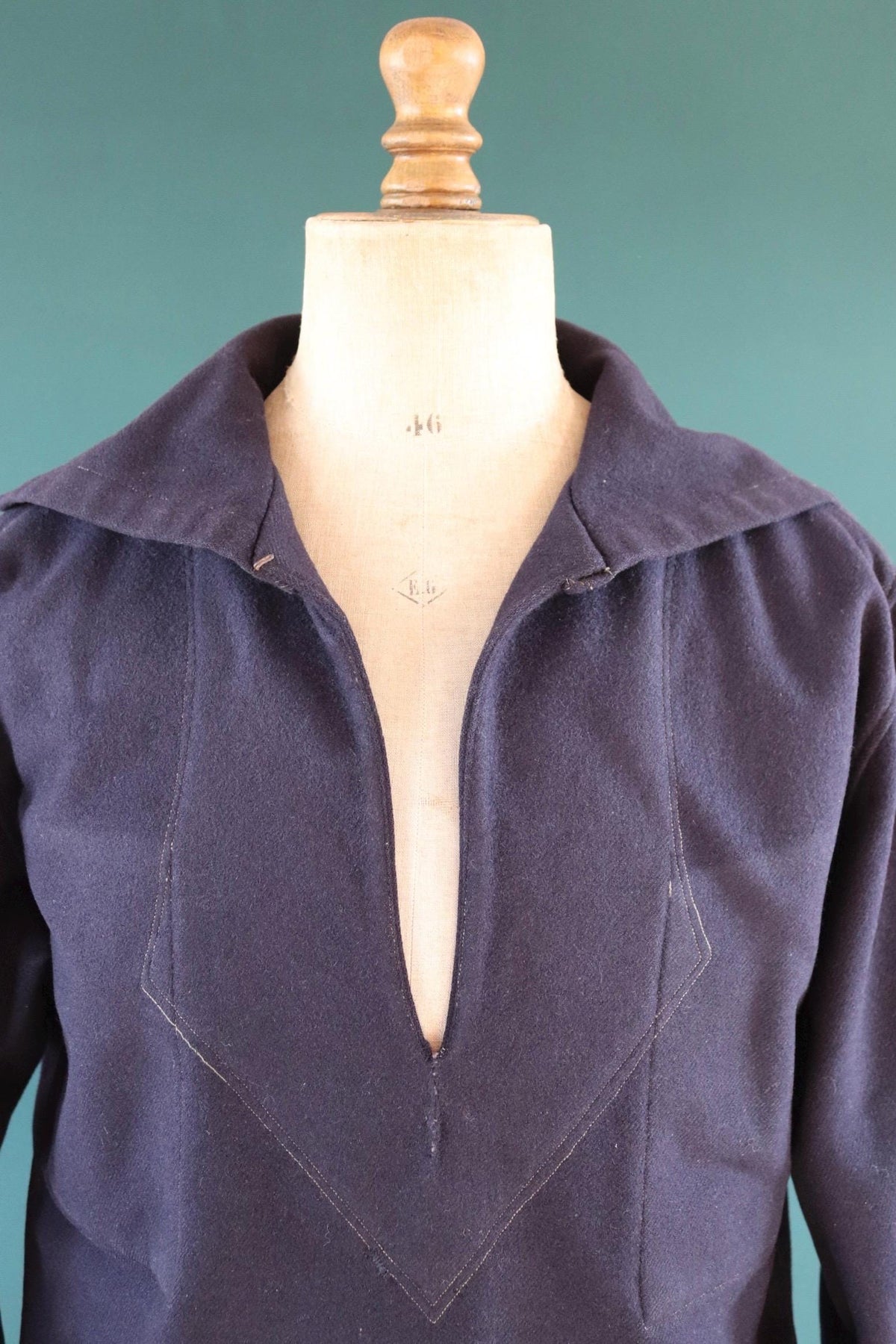 Vintage 1930s French wool sailor shirt - Au Petit Matelot - 46" chest