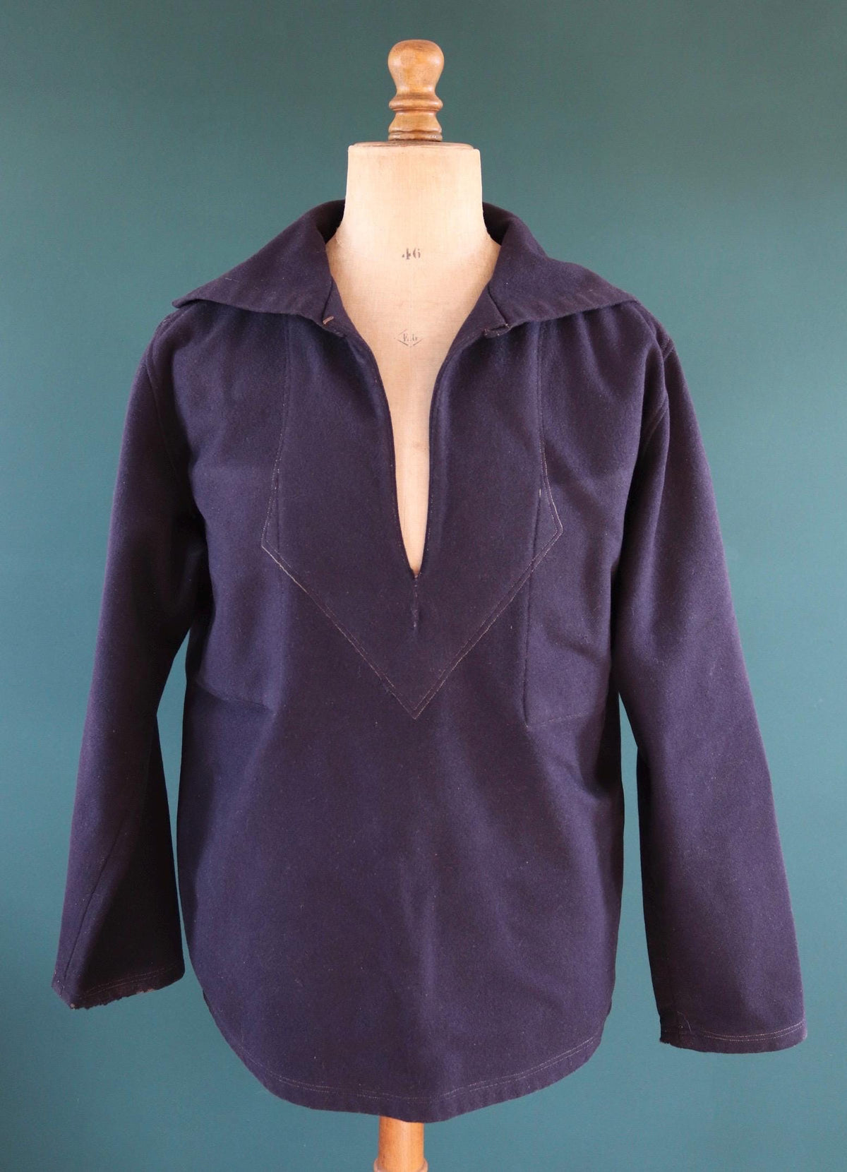 Vintage 1930s French wool sailor shirt - Au Petit Matelot - 46" chest