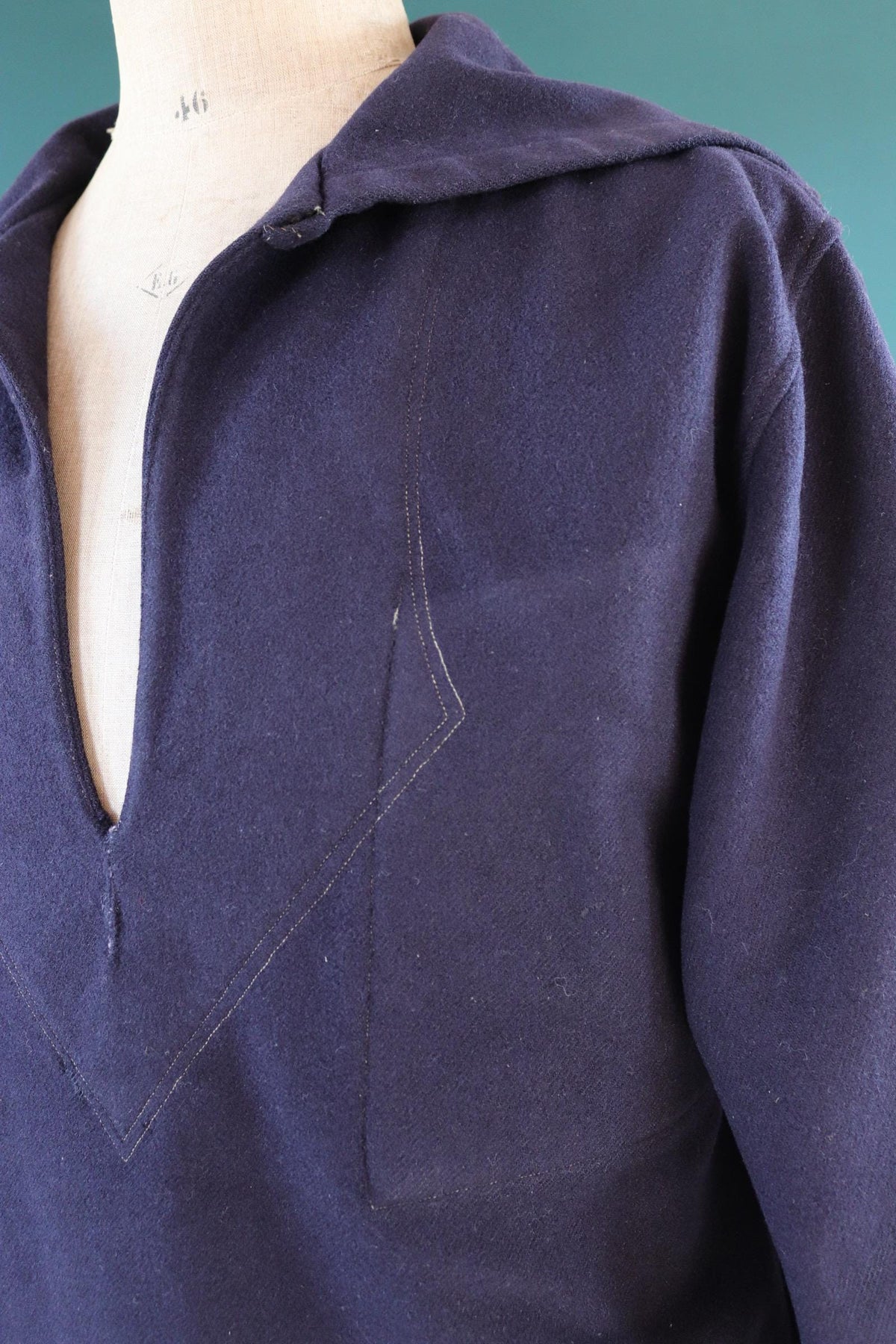 Vintage 1930s French wool sailor shirt - Au Petit Matelot - 46" chest