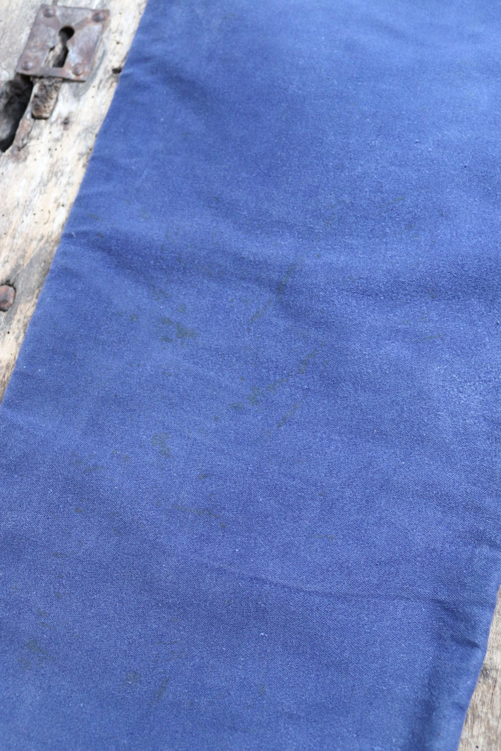 Vintage 1960s French workwear trousers - blue moleskin chore pants - 31” x 26”
