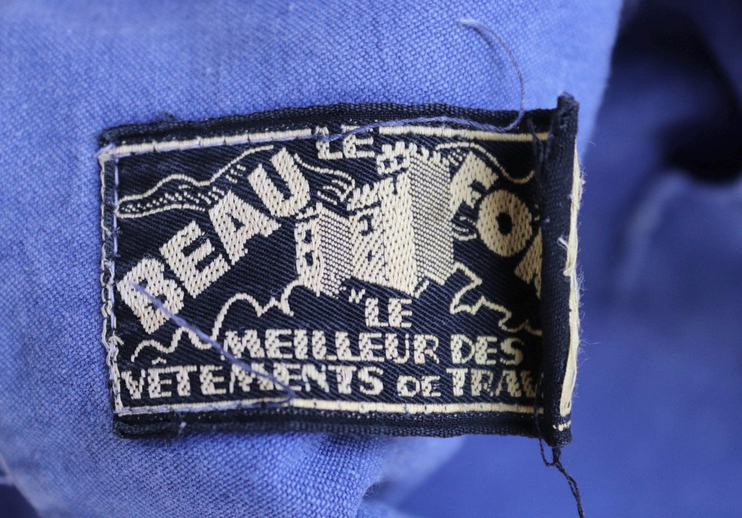 Vintage 1960s French workwear trousers - blue moleskin chore pants - 30” x 26”