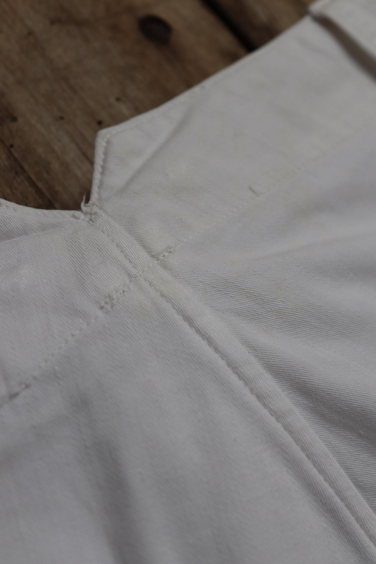 Vintage 1940s French white cotton naval trousers - Marine Nationale - 33” x 30” - riviera beach
