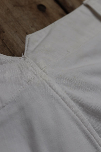 Vintage 1940s French white cotton naval trousers - Marine Nationale - 33” x 30” - riviera beach