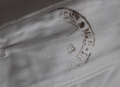 Vintage 1940s French white cotton naval trousers - Marine Nationale - 33” x 30” - riviera beach