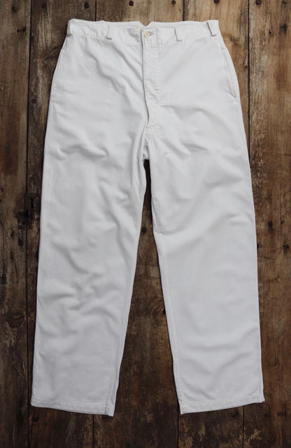 Vintage 1940s French white cotton naval trousers - Marine Nationale - 33” x 30” - riviera beach