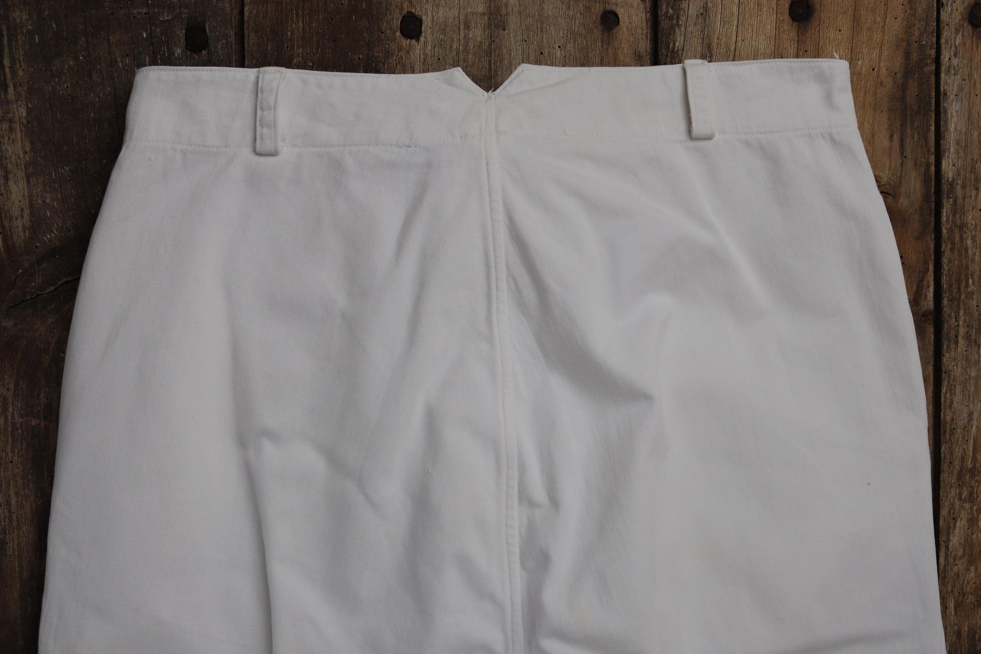 Vintage 1940s French white cotton naval trousers - Marine Nationale - 33” x 30” - riviera beach