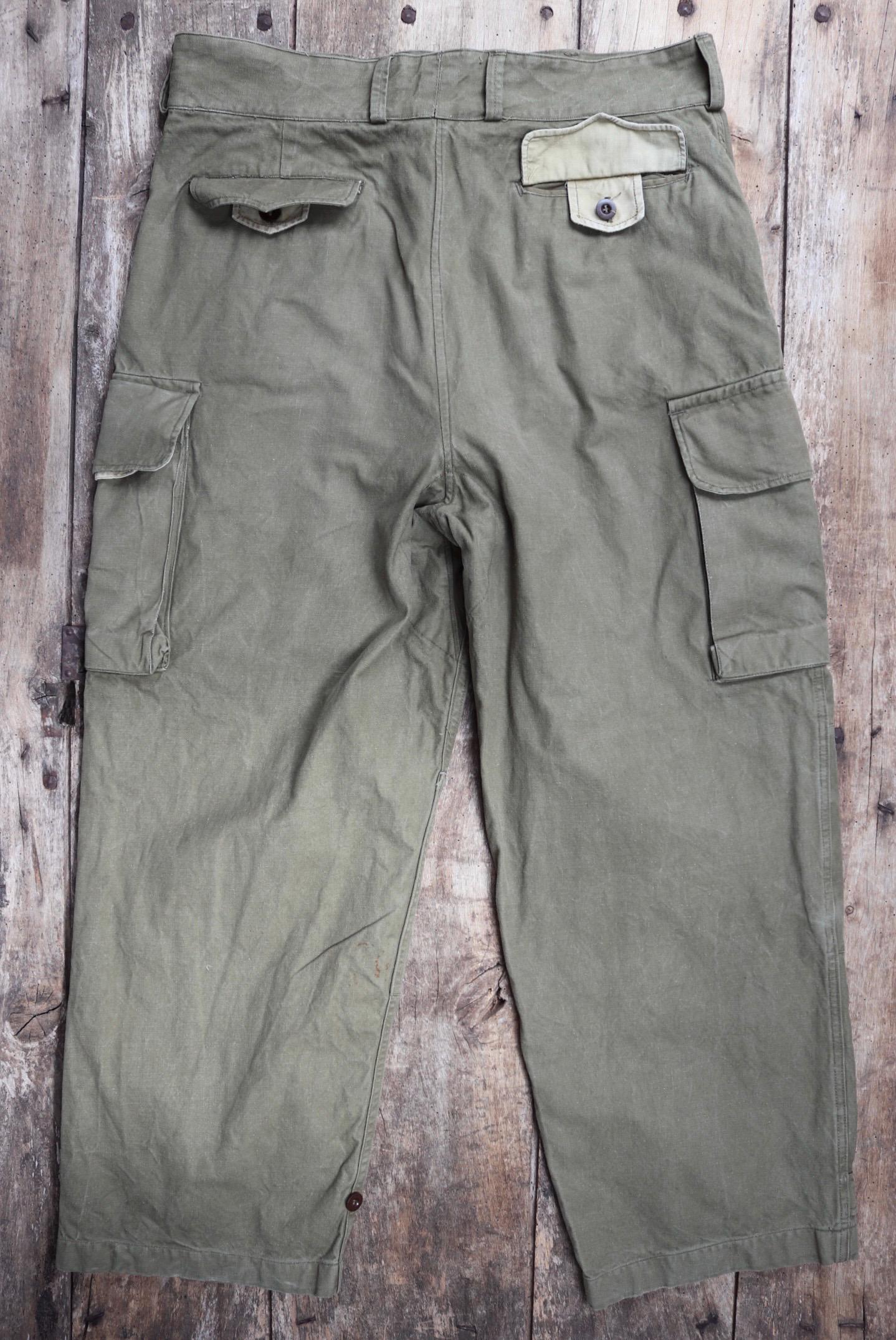Vintage 1940s French M47 utility pants - military workwear - 37” x 29”