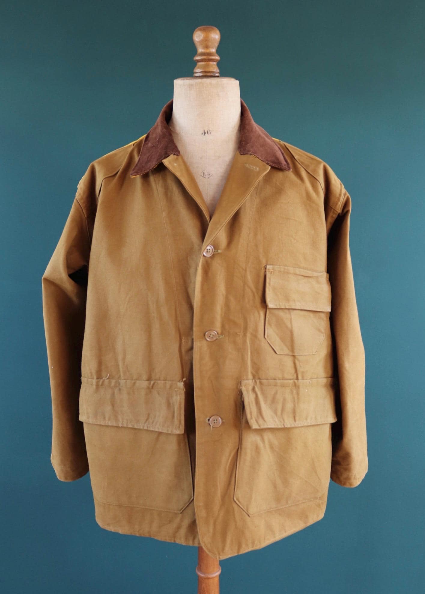Vintage 1960s canvas hunting jacket - Bullseye Bill - American workwear - chore coat - 49" chest