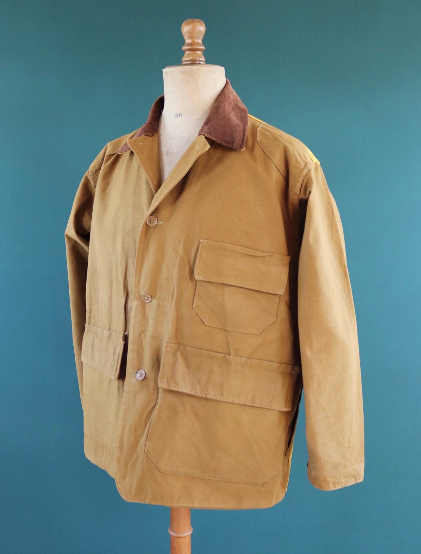Vintage 1960s canvas hunting jacket - Bullseye Bill - American workwear - chore coat - 49" chest