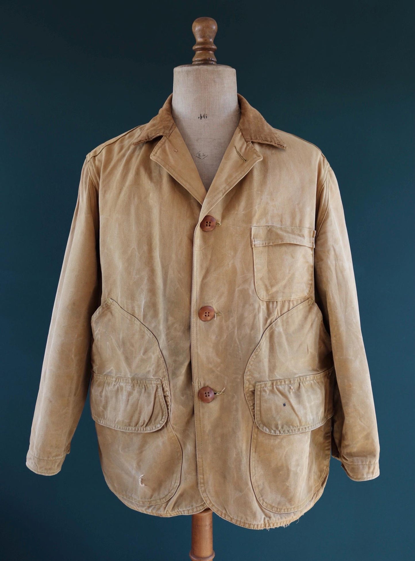 Vintage 1950s canvas hunting jacket - JC Higgins - American workwear - chore coat - 52" chest