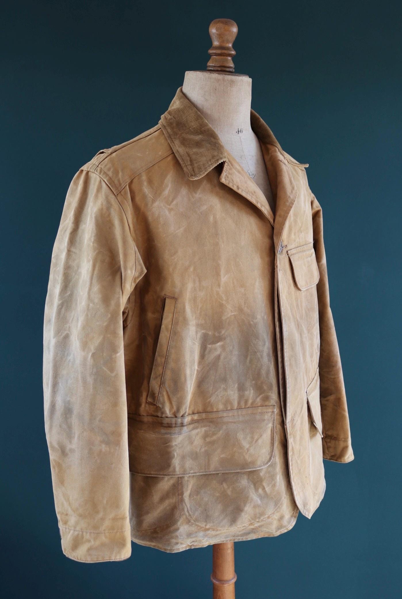 Vintage 1930s Utica Duxbak workwear jacket - duck cotton canvas - chore coat - 48” chest
