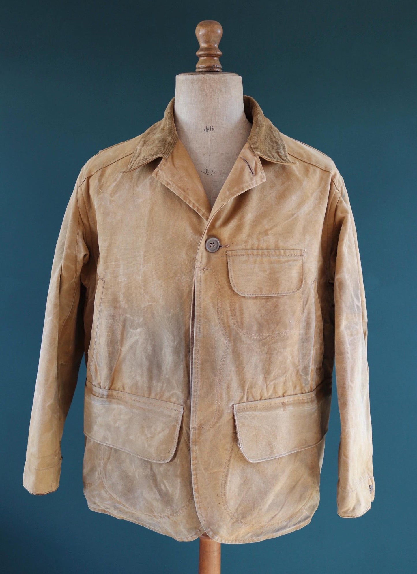 Vintage 1930s Utica Duxbak workwear jacket - duck cotton canvas - chore coat - 48” chest