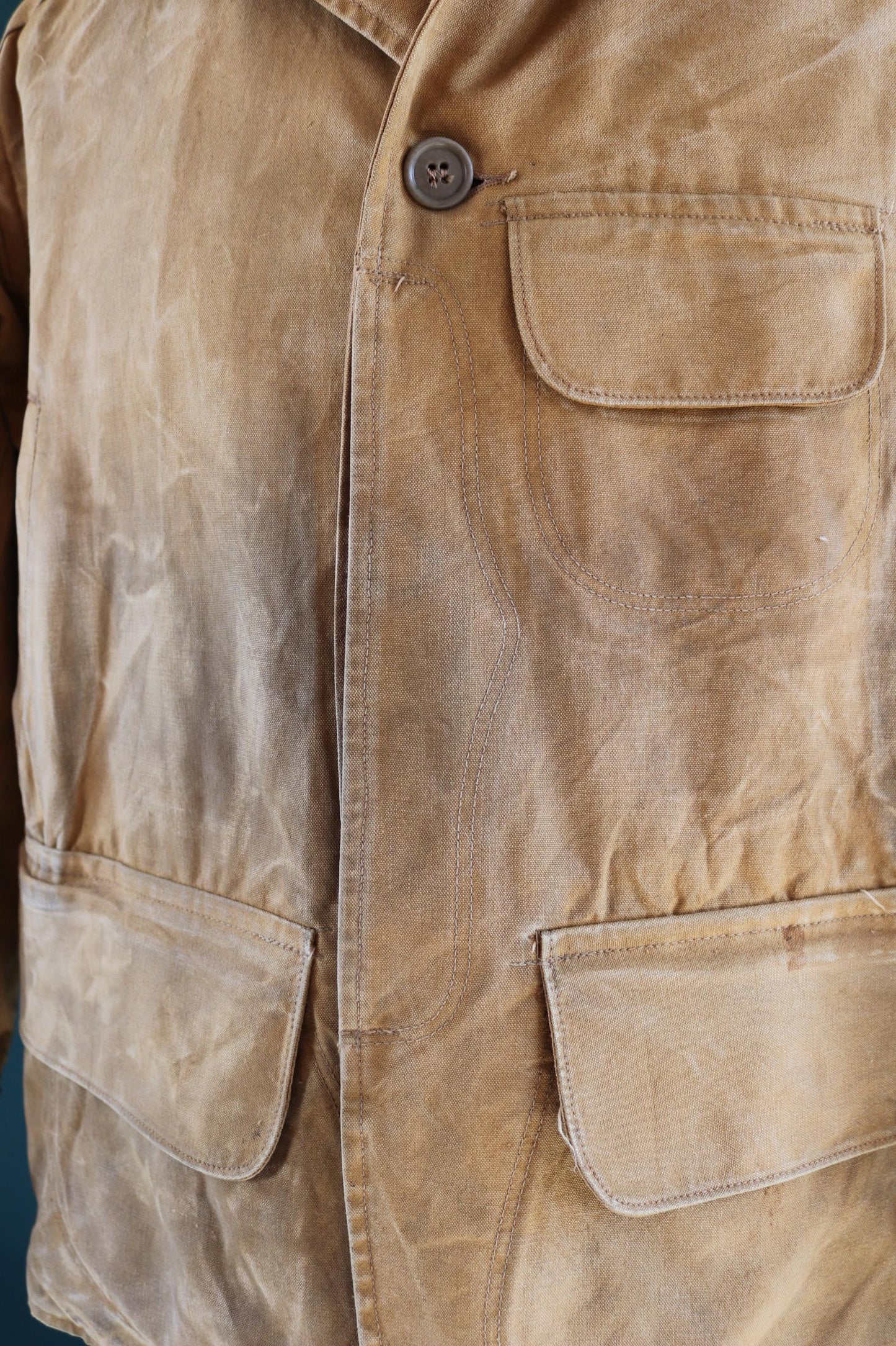 Vintage 1930s Utica Duxbak workwear jacket - duck cotton canvas - chore coat - 48” chest