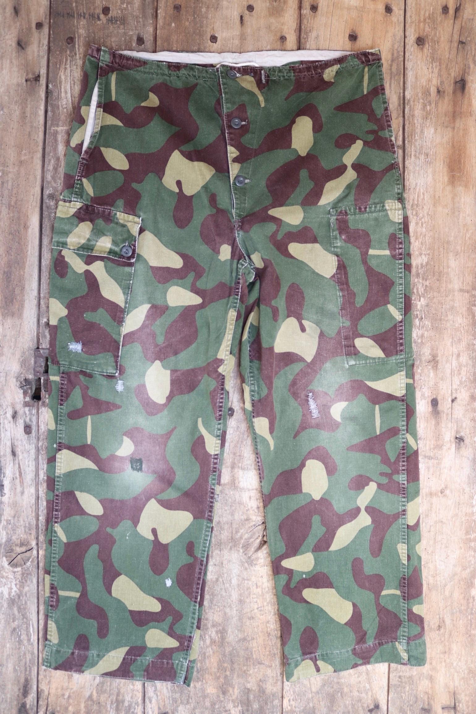 Vintage 1980s Finnish M62 camo trousers - windproof paratrooper pants - 39” x 29”