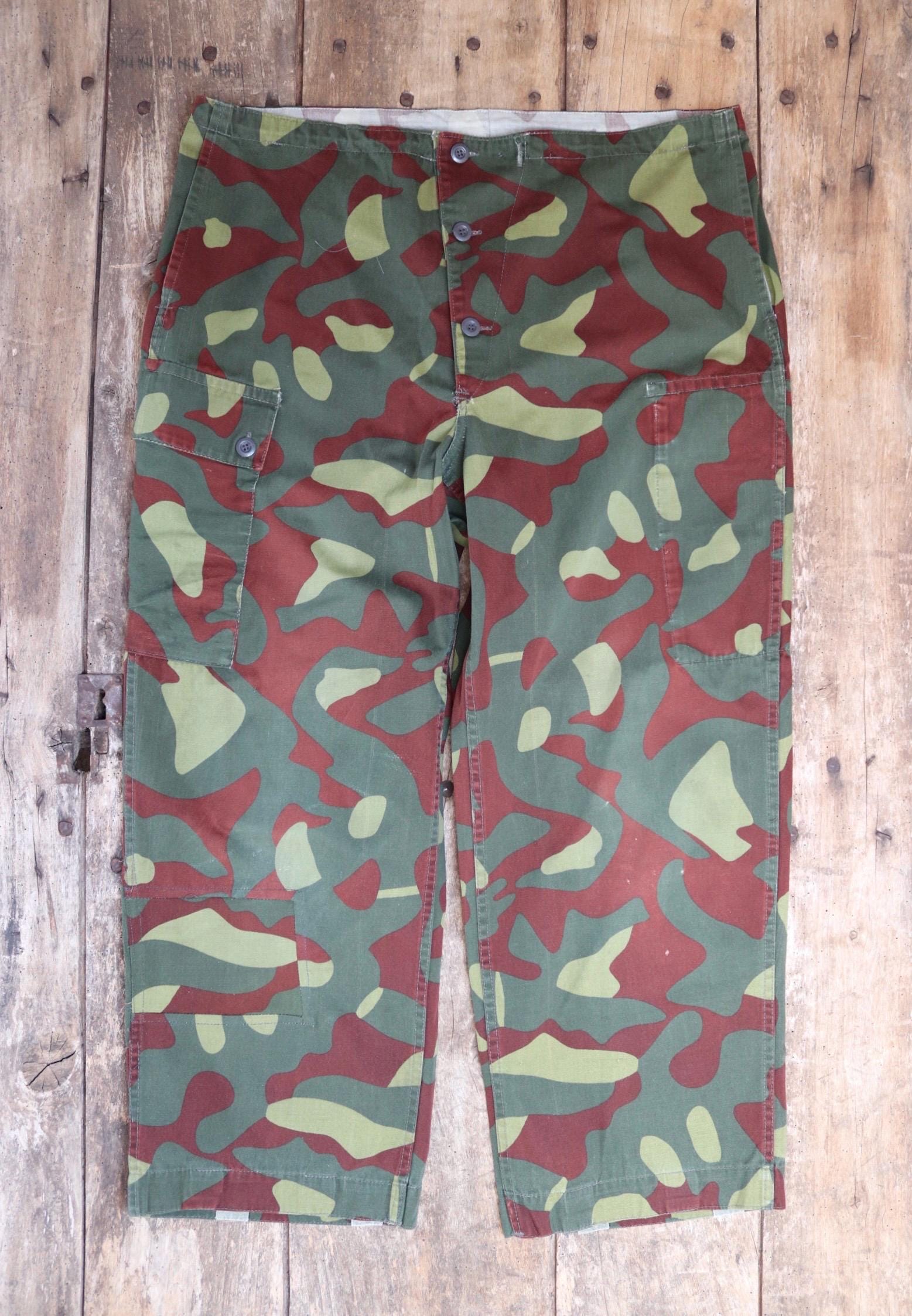 Vintage 1980s Finnish M62 camo trousers - windproof paratrooper pants - 40” x 27”