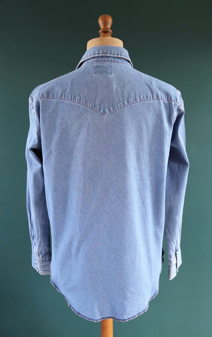 Vintage Wrangler denim shirt - cowboy - Western style - 47" chest
