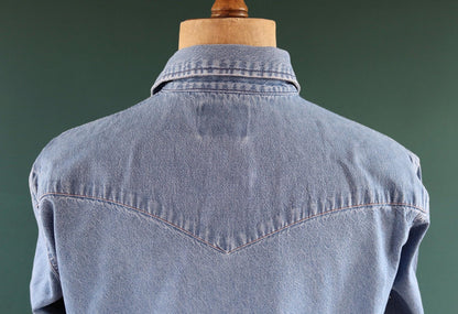 Vintage Wrangler denim shirt - cowboy - Western style - 47" chest