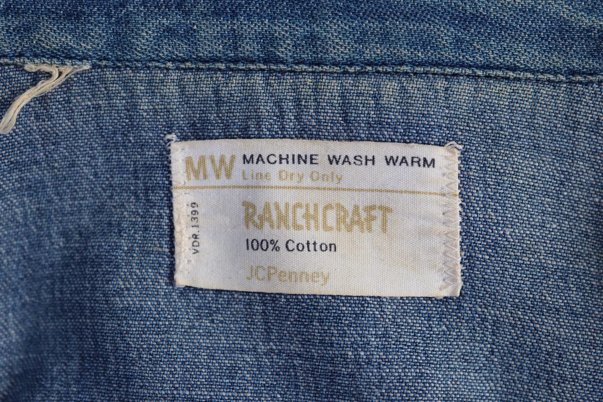 Vintage 1970s denim cowboy shirt - Penney’s Ranchcraft - Western style - 38" chest