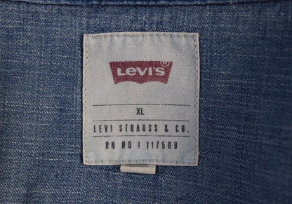 Vintage Levis denim cowboy shirt - pearl snap - Western style - 46" chest