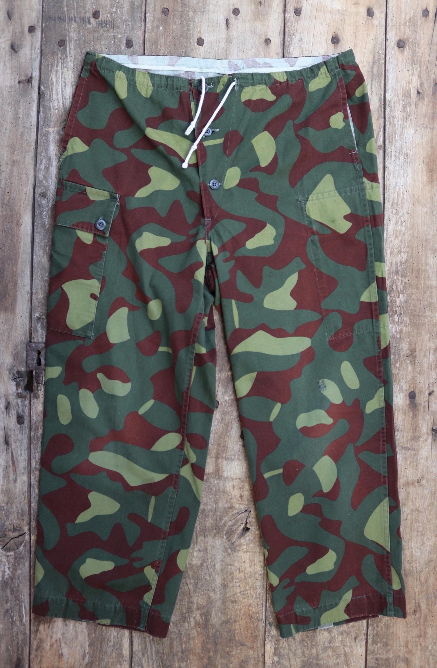Vintage 1980s Finnish M62 camo trousers - windproof paratrooper pants - 37” x 27”
