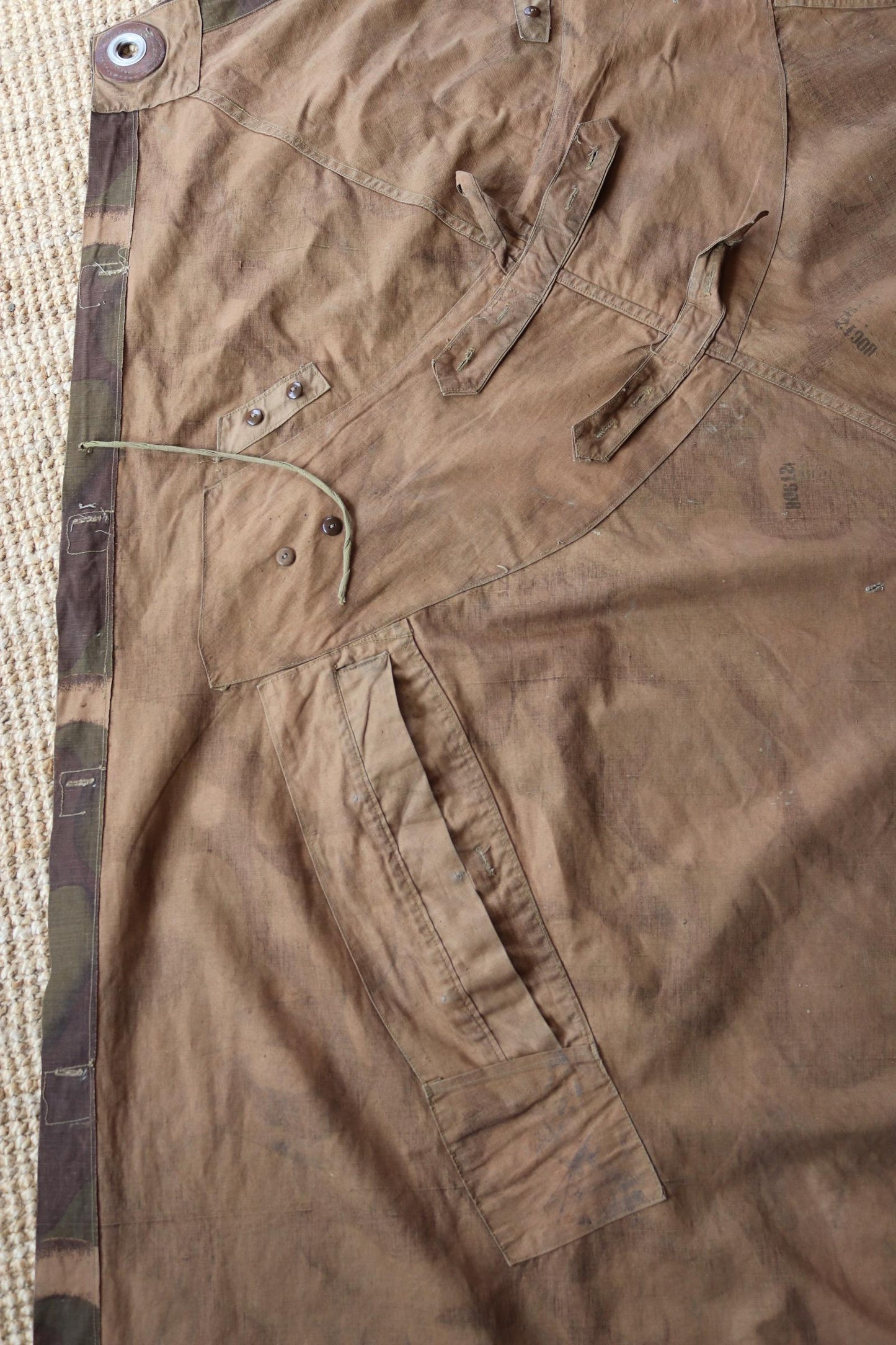 Vintage Hungarian military Zeltbahn cape - camouflage poncho - LARP